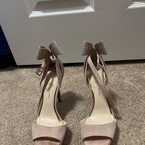 Jessica Simpson Blush Heels with Bow Accent